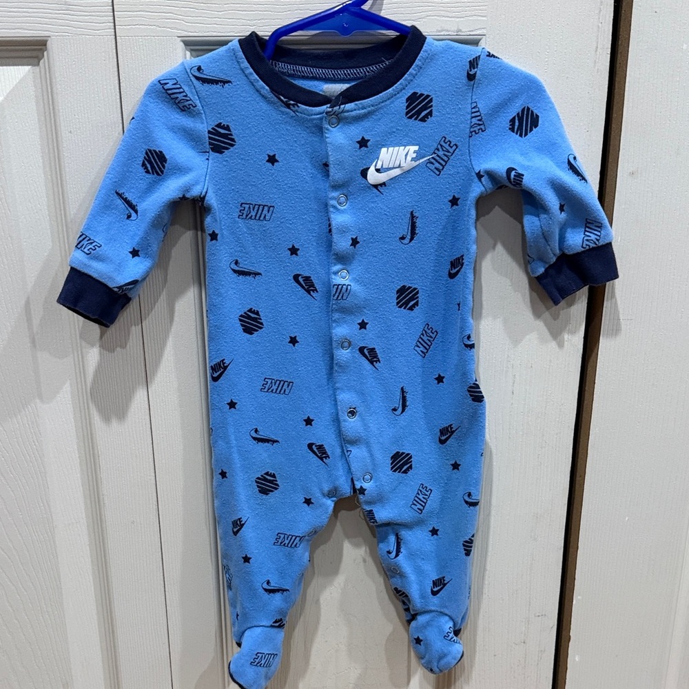 Nike Kids Blue Footed One Piece Pajama 6 month